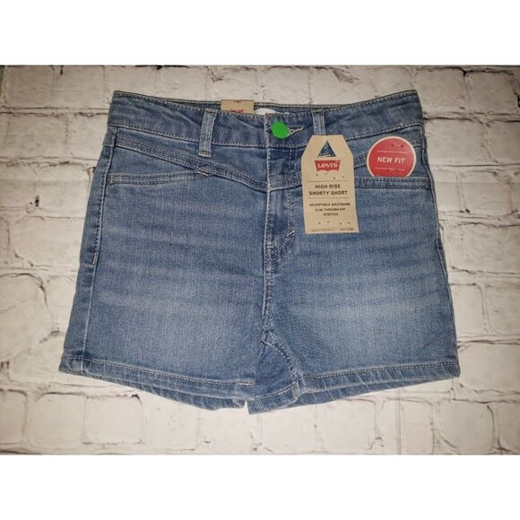 Nwt Levi's Girls Size 8 Reg High-Rise Shorty Shorts Stretch - Picture 1 of 2